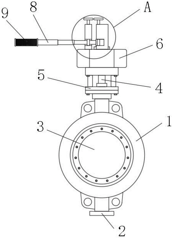对夹式硬密封蝶阀的主视结构图 对夹式硬密封蝶阀的主视结构图